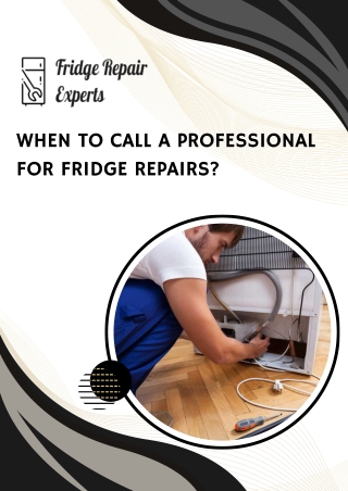 When to Call a Professional for Fridge Repairs