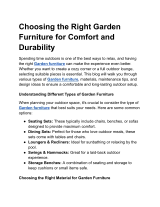 Choosing the Right Garden Furniture for Comfort and Durability (1)