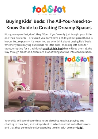 Buying Kids’ Beds The All-You-Need-to-Know Guide to Creating Dreamy Spaces
