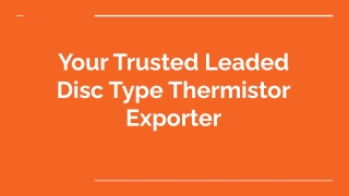 Leaded Disc Type Thermistor Exporter (sthgroup)