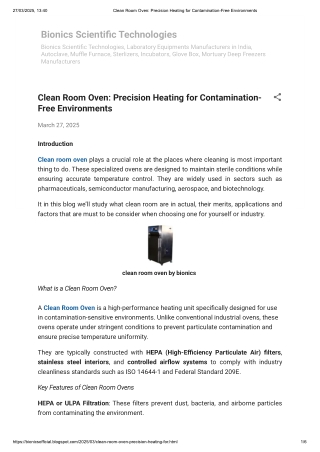 Clean Room Oven_ Precision Heating for Contamination-Free Environments