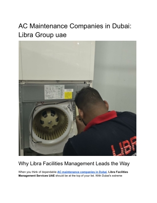 AC Maintenance Companies in Dubai_ Libra Group uae