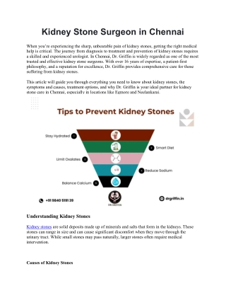 Kidney Stone Surgeon in Chennai