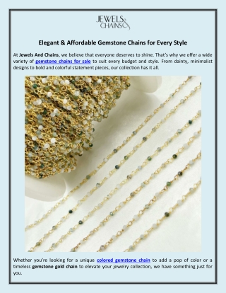 Elegant & Affordable Gemstone Chains for Every Style