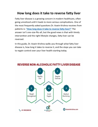 How long does it take to reverse fatty liver 2