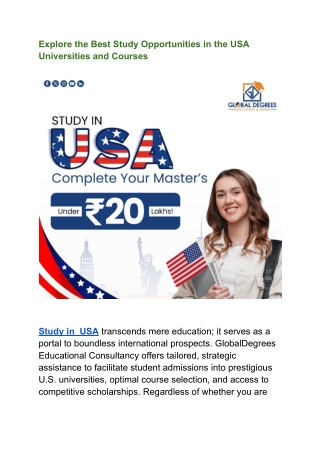 Explore the Best Study Opportunities in the USA