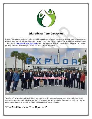 Educational Tour Operators