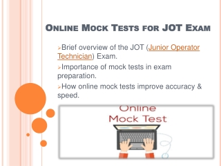 Online Mock Tests for JOT Exam