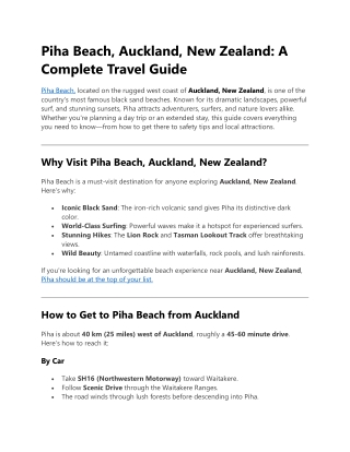 Piha Beach, Auckland, New Zealand: A Complete Travel Guide