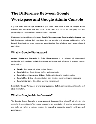 The Difference Between Google Workspace and Google Admin Console