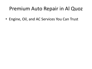 Trusted Auto Repair Services in Al Quoz – Keep Your Vehicle Running Like New