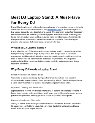 Best DJ Laptop Stand- A Must-Have for Every DJ