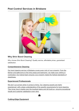 Pest Control Services in Brisbane