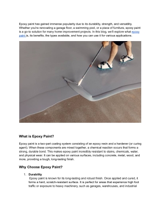 Everything You Need to Know About epoxy paint: The Ultimate Guide