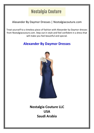 Alexander By Daymor Dresses  Nostalgiacouture.com