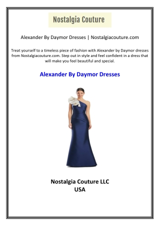 Alexander By Daymor Dresses  Nostalgiacouture.com