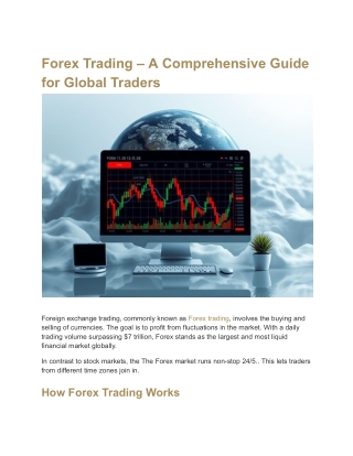 Forex Trading – A Comprehensive Guide for Global Traders
