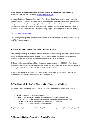 Buy Mattress Online Dubai UAE | Buy Mattress In Dubai