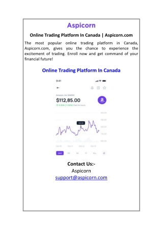 Online Trading Platform In Canada Aspicorn.com