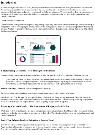Balancing Cost and Comfort: The Art of Corporate Travel Management