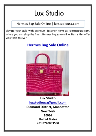 Hermes Bag Sale Online  luxstudiousa.com