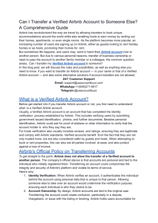 Can I Transfer a Verified Airbnb Account to Someone Else