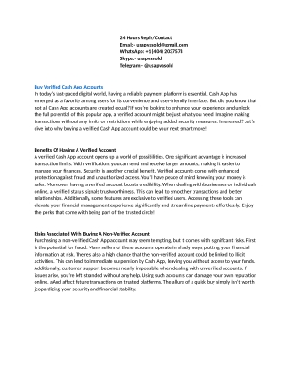 100% Best Platform To Buy Verified Cash App Accounts In This Year 2025