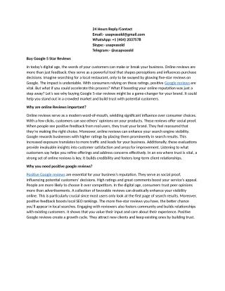 100% Real & Trustable Site to Buy Google 5 Star Reviews