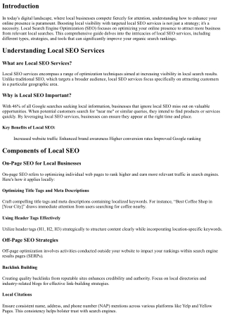 Boosting Local Visibility with Targeted Local SEO Services