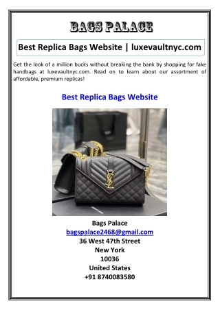 Best Replica Bags Website  luxevaultnyc.com
