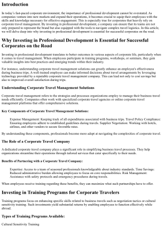 Why Investing in Professional Development is Essential for Successful Corporates