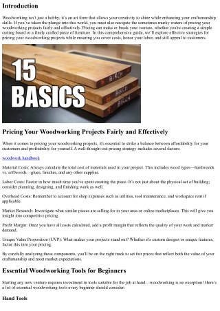 Pricing Your Woodworking Projects Fairly and Effectively