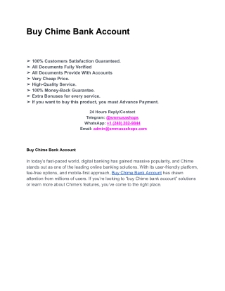 Buy Chime Bank Account