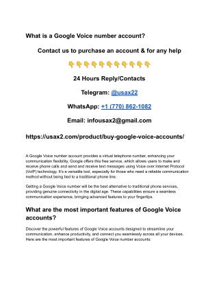 What is a Google Voice number account