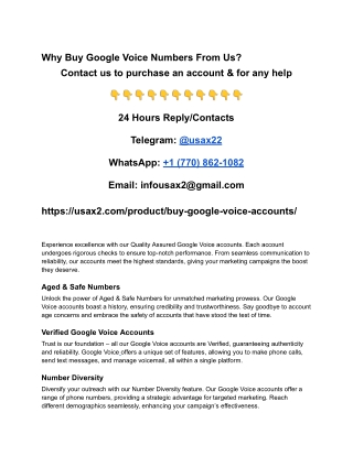 Why Buy Google Voice Numbers From Us