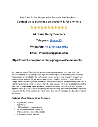 Best Sites To Buy Google Voice Accounts And Numbers