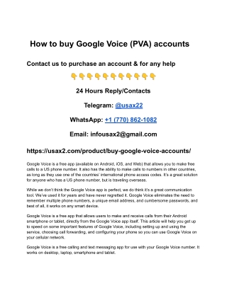 How to buy Google Voice (PVA) accounts