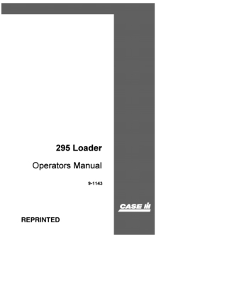 Case IH 295 Loader Operator’s Manual Instant Download (Publication No.9-1143)