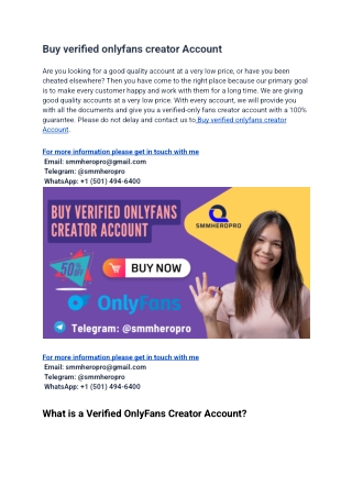 Things to Think About Before Buy Verified OnlyFans Account