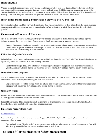 How Tidal Remodeling Prioritizes Safety in Every Project