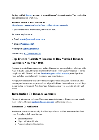 #2 How to Buy Verified Binance Account: Full Binance's Potential