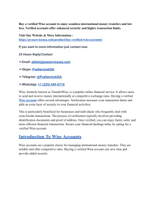 #2 How to Buy Verified Wise Account: Full WISE's Potential