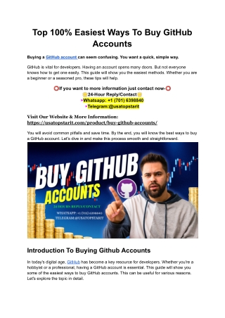 Top 100% Easiest Ways To Buy GitHub Accounts