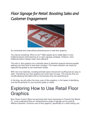 Floor Signage for Retail Boosting Sales and Customer Engagement