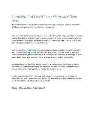 5 Industries That Benefit from a Whitelabel client portal