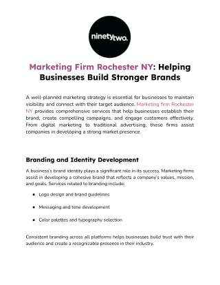 Marketing Firm Rochester NY _ Strategic Branding & Digital Services