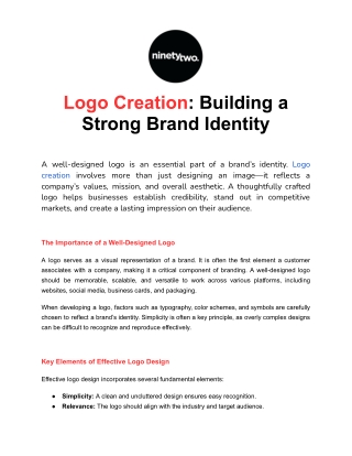 Professional Logo Creation Services _ We Are Ninety Two