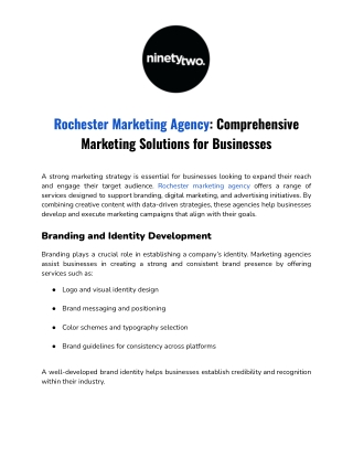 Rochester Marketing Agency _ Strategic Branding & Digital Advertising