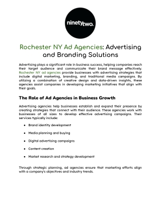 Rochester NY Ad Agencies _ Advertising & Marketing Services