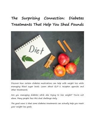 The Surprising Connection Diabetes Treatments That Help You Shed Pounds